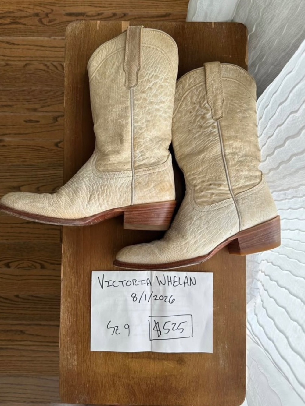 Tecovas Pearl Chloe sz 9 $525 OBO